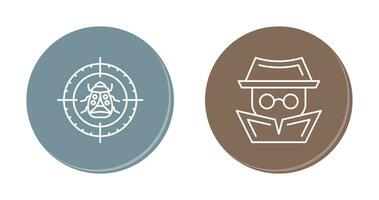 Bug Target and Hacker Icon vector