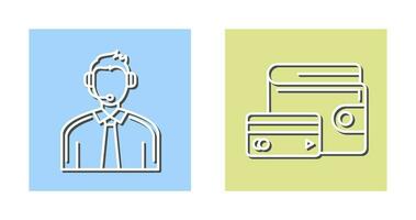 Customer Support and Wallet Icon vector