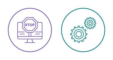 Stop and Setting  Icon vector