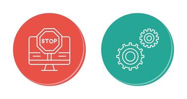 Stop and Setting  Icon vector