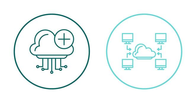 Cloud Computing and Computer  Icon vector