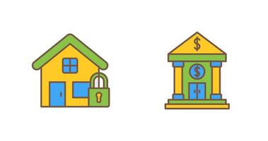 Lock and Bank Icon vector