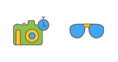 glasses and timer on camera Icon vector