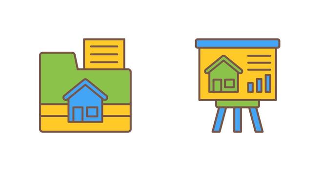 Folder and Presentation Icon vector