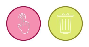 danger of hand press and garbage Icon vector