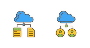 archivo y nube icono vector