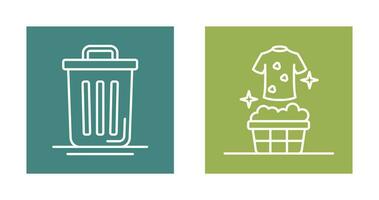 Trash Can and Laundary Icon vector