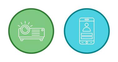 Login and Projector Icon vector