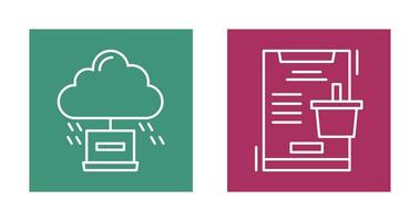 Cloud Computing and Online Shopping  Icon vector