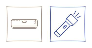 Air Conditioner and Flashlight Icon vector