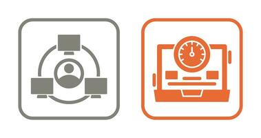 Network and Speedometer Icon vector