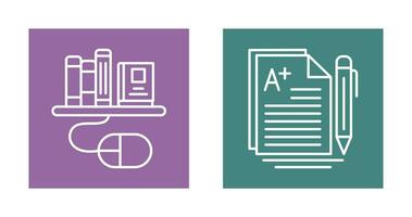 Digital Library and Essay Icon vector