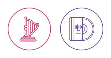 Harp and Vinyl Icon vector