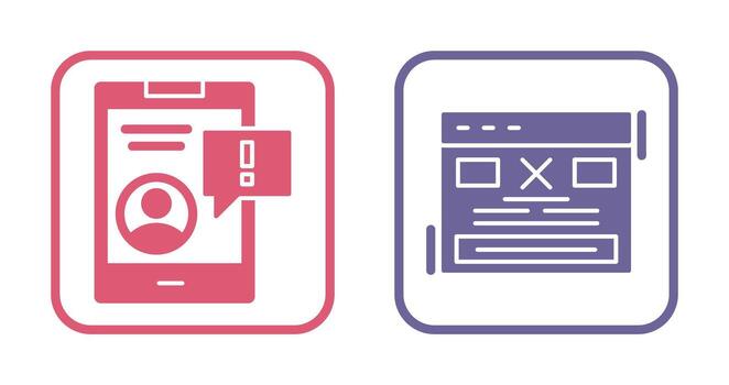 notificación y error icono vector