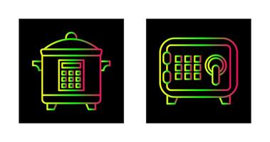 Cooker and Safe Box Icon vector