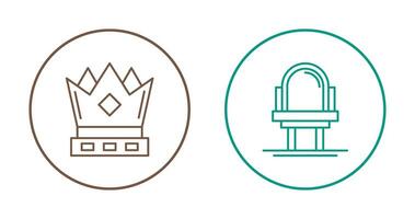 Crown and Mirror Icon vector