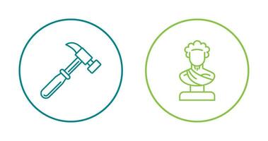 Hammer and Statue Icon vector