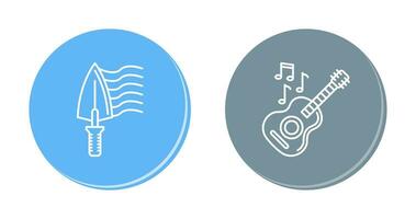 Trowel and Guitar Icon vector