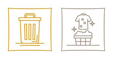 Trash Can and Laundary Icon vector