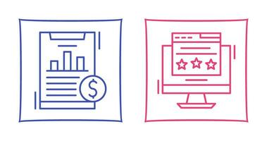 Financial Analytics and Webpage Icon vector