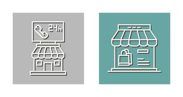 24 Hour and Store Icon vector