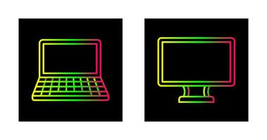 ordenador portátil y lcd icono vector