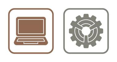 Laptop and Setting Icon vector