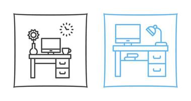 Work Table and Workplace Icon vector