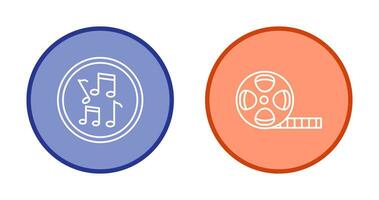 Musical Notes AND Film Reel Icon vector