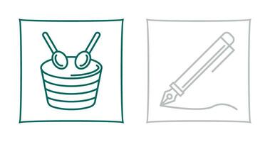 Drum and Pen Icon vector