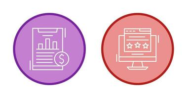 Financial Analytics and Webpage Icon vector
