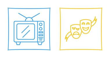 Tv and Theater Masks Icon vector