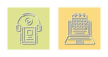 Timetable and Audio Book Icon vector