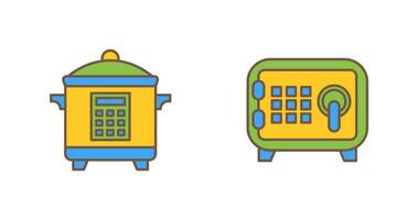 Cooker and Safe Box Icon vector