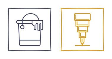 Paint Bucket and Fine tip Pen Icon vector