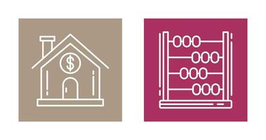 Abacus and Home Icon vector