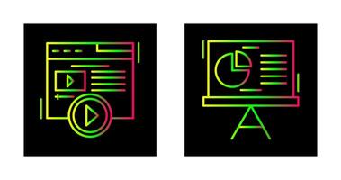 Video Content and Pie Chart Icon vector