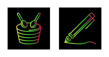 Drum and Pen Icon vector