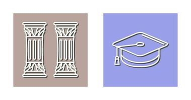 Column and Mortarboard Icon vector