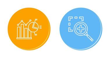 Bar Chat and Zoom In Icon vector
