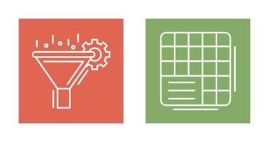 Filtering and Table Data Icon vector