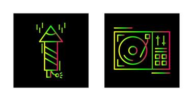 Firworks and Turntable Icon vector