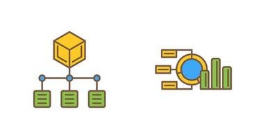 Pie Chart and distribution Icon vector