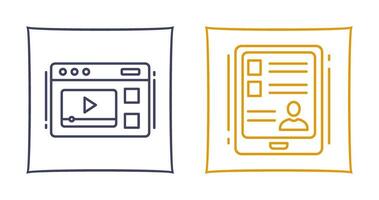 Video and Tablet Icon vector