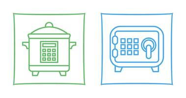 Cooker and Safe Box Icon vector