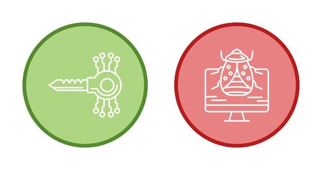 Key Code and Malware Icon vector