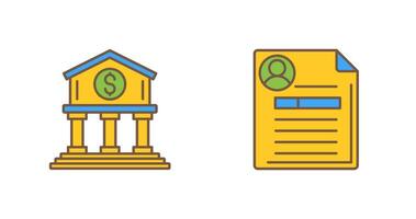 Bank and Contract Icon vector