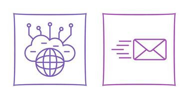 Computing Cloud and Mail Icon vector