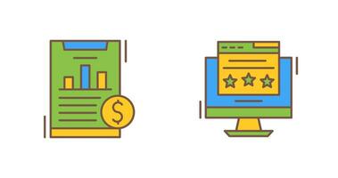 Financial Analytics and Webpage Icon vector