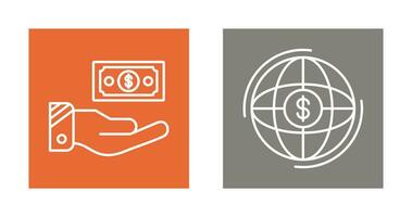 Money and Globe Icon vector